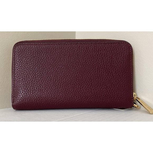 New Michael Kors Jet Set Travel Large Flat phone case wallet Merlot - Picture 2 of 4